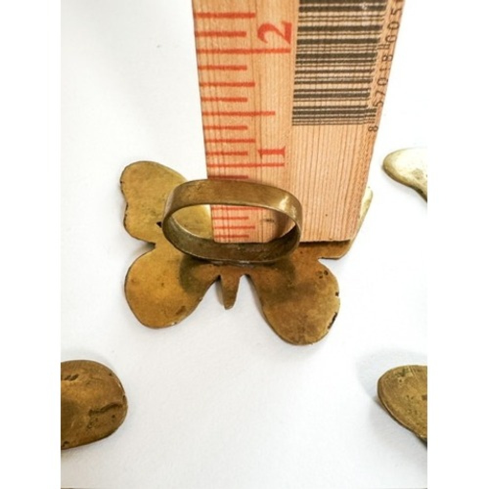 Set of 4 Solid Brass Butterfly Napkin Rings Made in India Vintage Table Decor - Picture 8 of 9